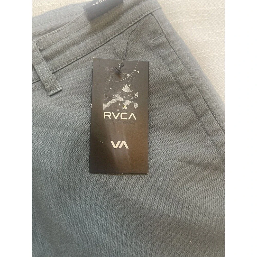 RVCA Hidden Drawstring 17” Cotton Polyester Blend Shorts In Dark Gray Sz 29 New